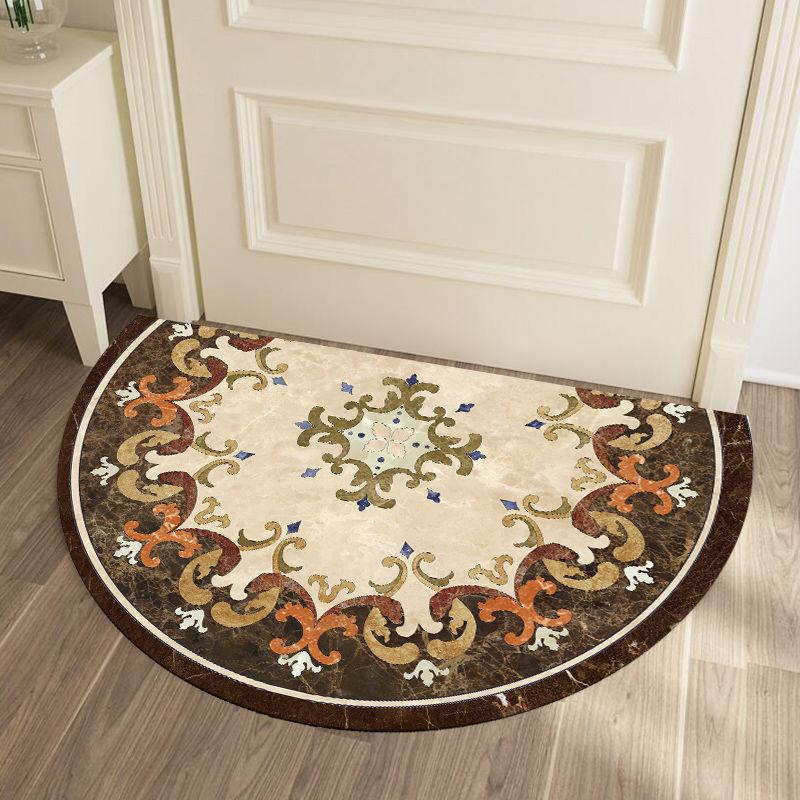 Simple Nordic Style Semi-circular Bath Mat Non-slip Bedroom Carpet High Quality Absorbent Mat Home Decoration Entrance Door Mats