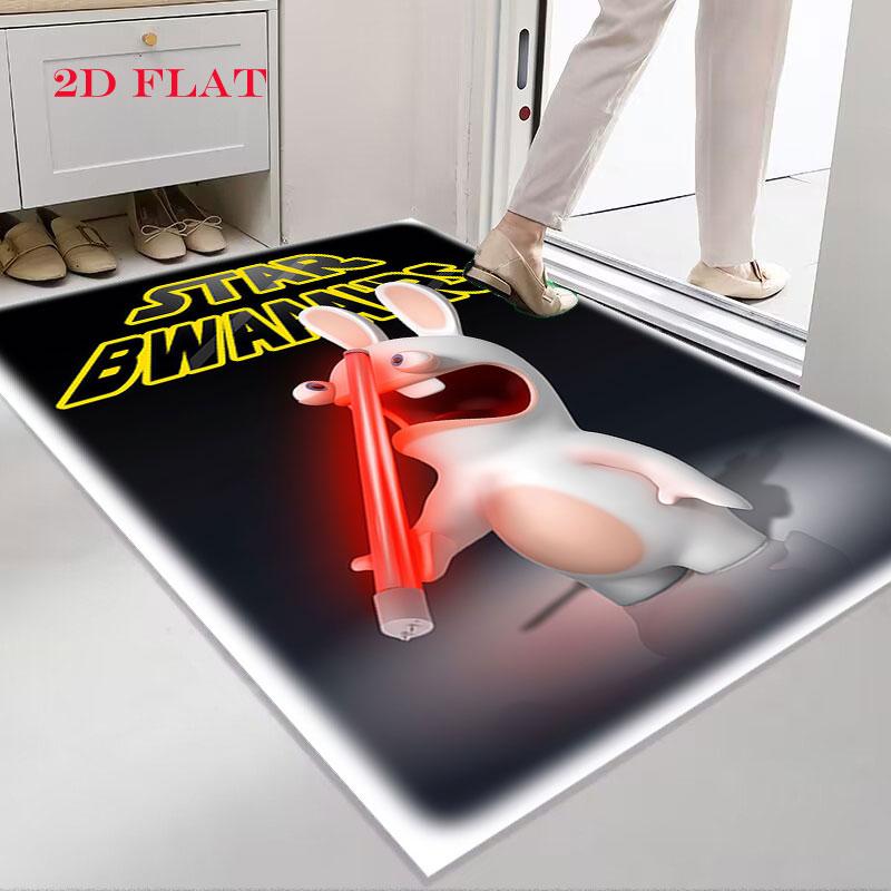 Rabbids Invasion Smile Carpet Rug for Living Room Bedroom Home Sofa Decoration,Kids Play Nonslip Floor Mat