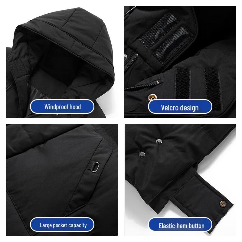 JEEP Men's Hooded Mid-Length Padded Winter Jacket