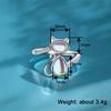Huitan Active Cat Design Opening Rings With Imitation Opal Lovely Modern Stylish Party Jewelry Sweet Women Finger Accessories