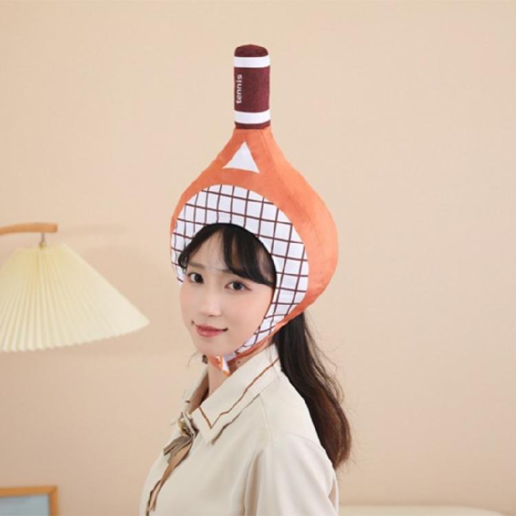 Funny Adult Stuffed Tennis Racket Shape Hat Christmas Headwear Women Teen Carnivals Party Gift Birthday Christmas Hat