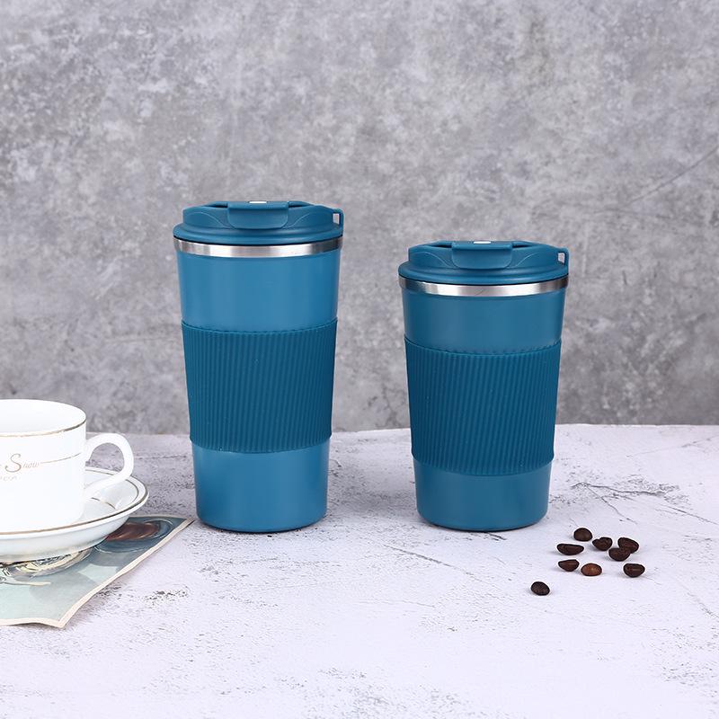 304 Stainless Steel Smart Coffee Mug with Silicone Sleeve - Insulated Travel Cup for Outdoor and Car Use