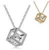 Fashion Love Rubik'S Cube Three-Dimensional Necklace, Versatile Rhinestone Small Square Short Collarbone Chain