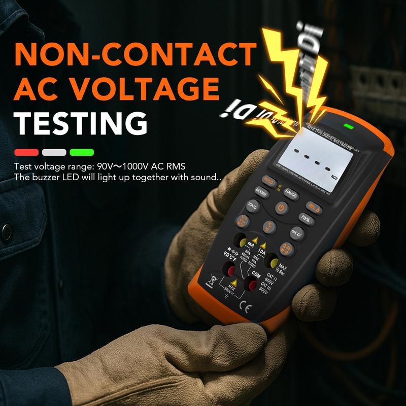 Pushbutton Digital Multimeter, Electrical Instrumentation Tools, Auto-Ranging, Safe Double Insulated Design With Data Holding