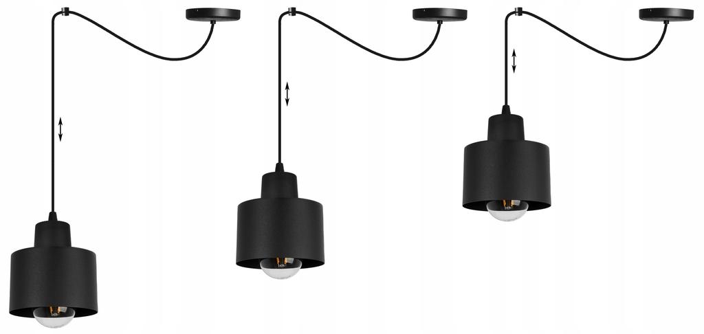 MODERN TAKLAMPA SVART LED-LAMPA