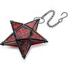Nordic Retro Iron Art Colored Glass Wind Lamp Windproof Glass Candle Holder Hanging Five Pointed Star Candlestick Garden Decor