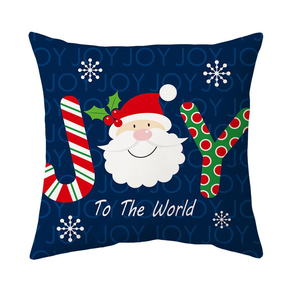 Cute Cartoon Snowman Santa Claus Print Pattern Cushion Cover Home Living Room Sofa Decoration Square Pillow Pillow Cover