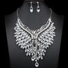 Exquisite European Crystal Water Drop Pendant Necklace & Earring Set for Women