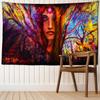 Nordic Abstract Woman Face Tapestry Wall Hanging Bohemian Hippie Psychedelic Carpet Background Wall Painter Decor