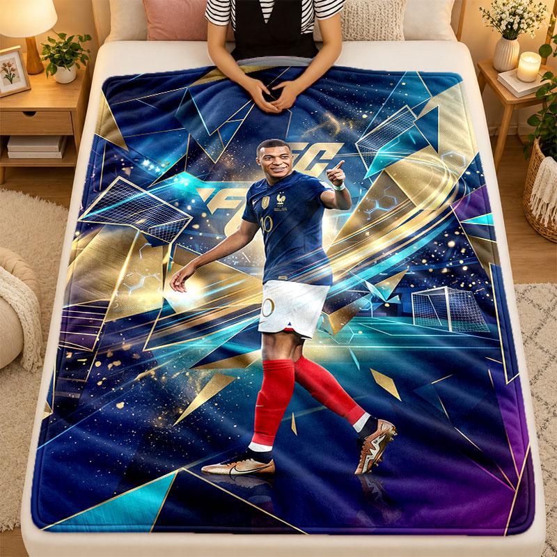Flannel BlanketKylian Mbappe Warm Soft Throw Blanket for Indoor Sofa Bed Living Room Use
