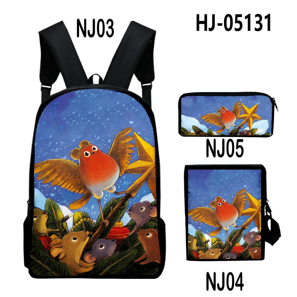 Trendy Popular Cool Ronbin Robin 3D Print 3pcs/Set pupil School Bags Laptop Daypack Backpack Inclined shoulder bag Pencil Case