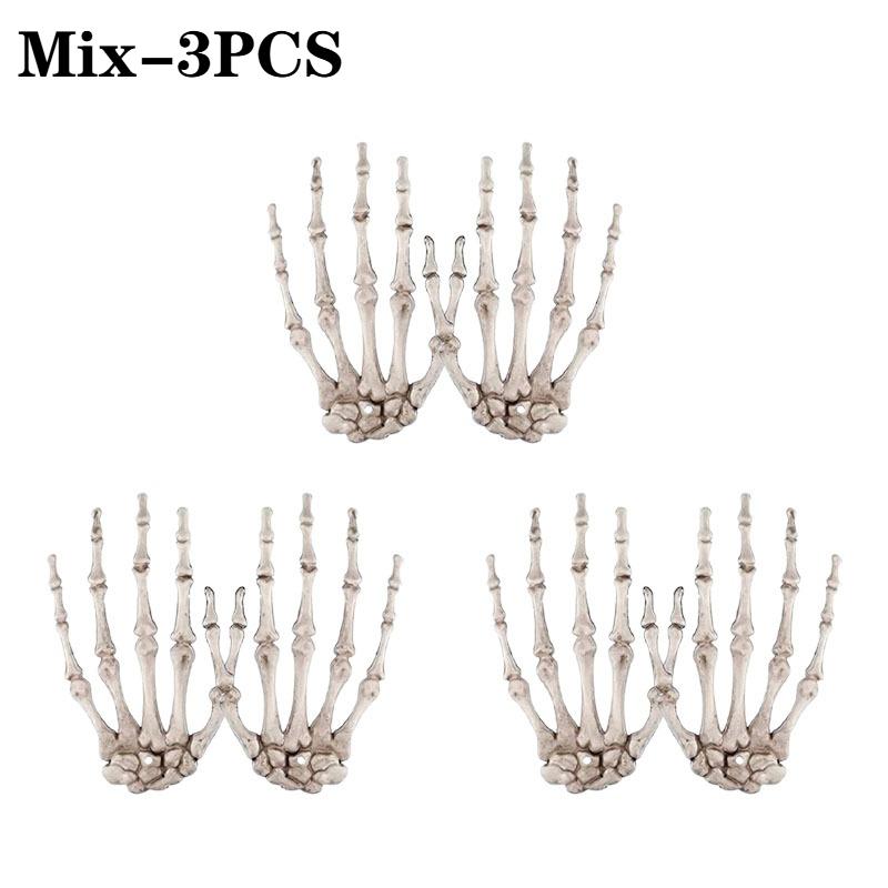 Realistic Plastic Skeleton Hands Life Severed Design Halloween Props for Haunted House Scene Party Horror Decoration Accessories