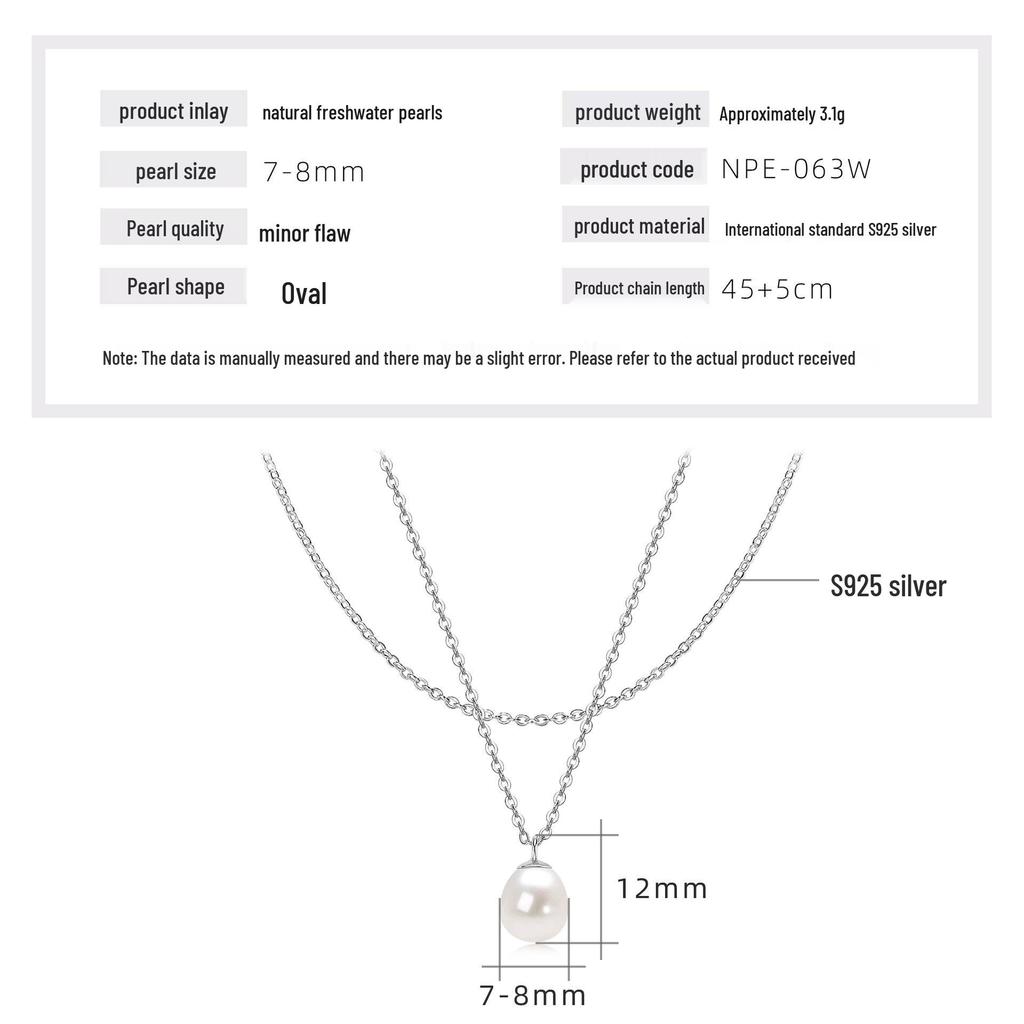 Double Layer Freshwater Pearl Choker Necklace, s925 Sterling Silver, 18k Gold Plated, Gift for Christmas and Qixi