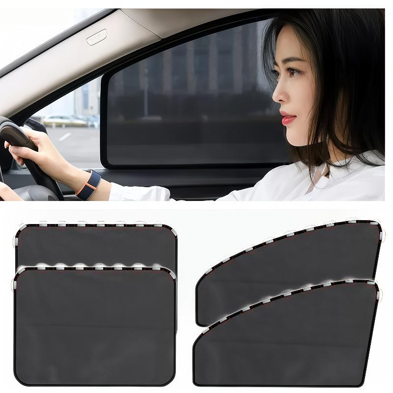 4Pcs Magnetic Car Window Sunshades UV Protection Privacy Screen Curtain Protectors Universal for Most Cars SUVs Trucks Easy Install