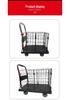 Compact High-Fence Cart for Quiet Transport, Foldable Warehouse Flatbed, Household Storage Trailer