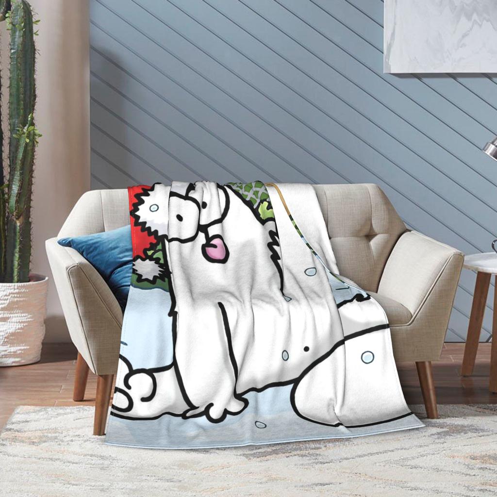 Simons Cartoon Cat Print Blanket For Men Women Warm Cozy Fluffy  Throw Blankets for Living Room 50x60 Inches Multiple Sizes