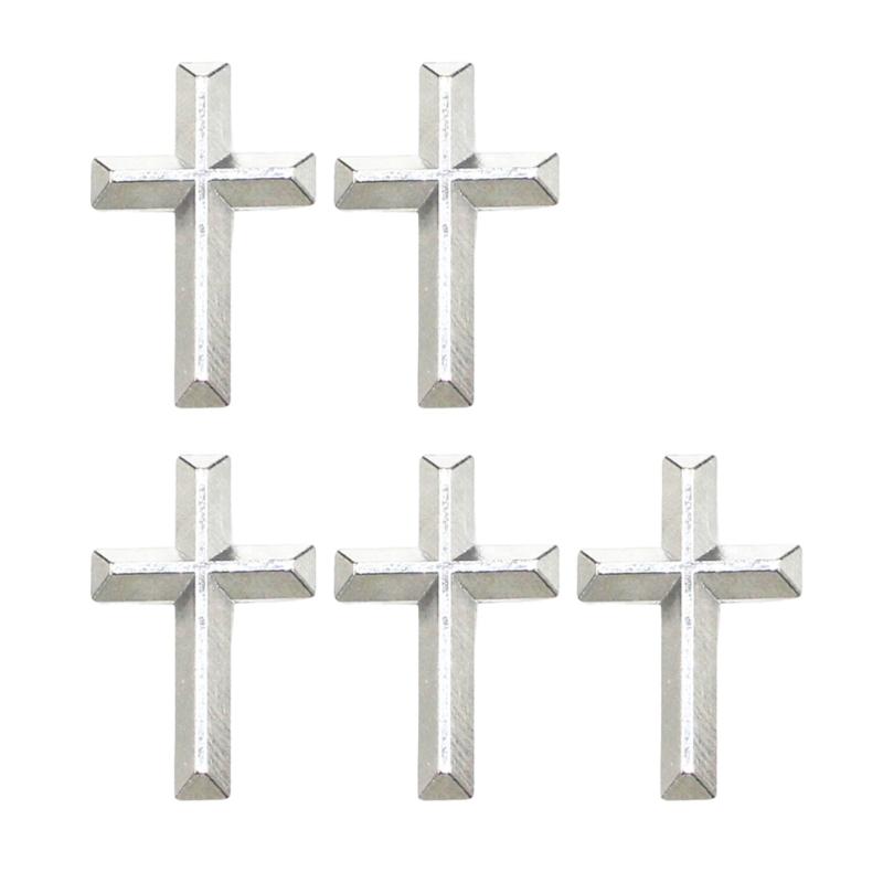 5pcs Elegant Gold Crucifix Brooch Handmade Unisex Alloy Badge Corsage Pin for Religious Event and Fashionable Outfits