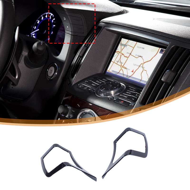 ABS Black For Infiniti G25 G37 2007-2013 Car Center Control Gear Shift Panel Steering Wheel Trim Sticker Car Accessories