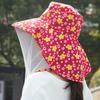 Printing Mesh Tea Picking Hat UV Protection Sunshade Shawl Cap Portable Wide Brim Sun Hat  Fishing