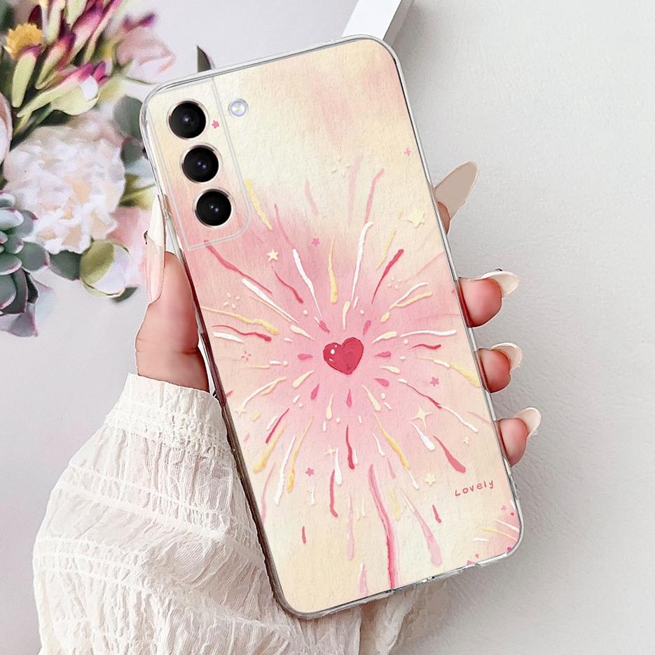 For Samsung Galaxy S21 FE Case S21 Plus Colorful Flowers Painted Cover Soft Slim Phone Case For Samsung S21 Ultra S 21 S21+ Bags
