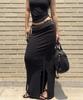 Peullijeunopallou Ina Shirring Long Skirt (Black)