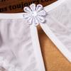 Panties Crotch Opening Low Waist Nylon Hollow Lace See-through Thong for Valentine's Day