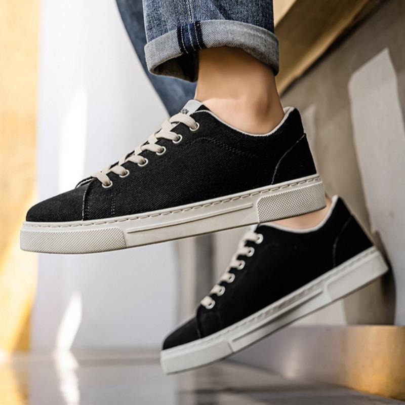 Fashion Platform Canvas Shoes for Men Fashion New Comfortable Fluff Casual Leather Shoes Outdoor Male Vulacnized Shoes Zapatos De Hombre