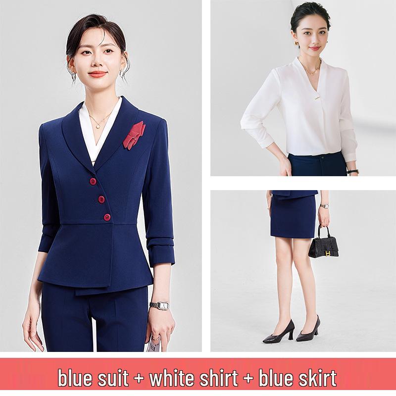 Women's High-End Suit Set for Beautician or Hotel Reception – Elegant Autumn/Spring Workwear