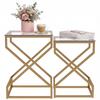 Nest of Tables, Side Table Set of 2 with Transparent Top, Coffee Table Set with Tempered Glass Top, Transparent