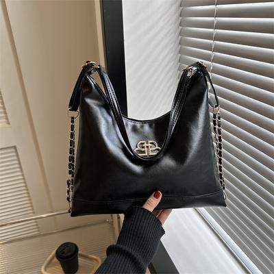Autumn New Retro Simple Large Capacity Double Back One Shoulder Crossbody Underarm Bag Exclusively For Women Use Hand Tote Bag
