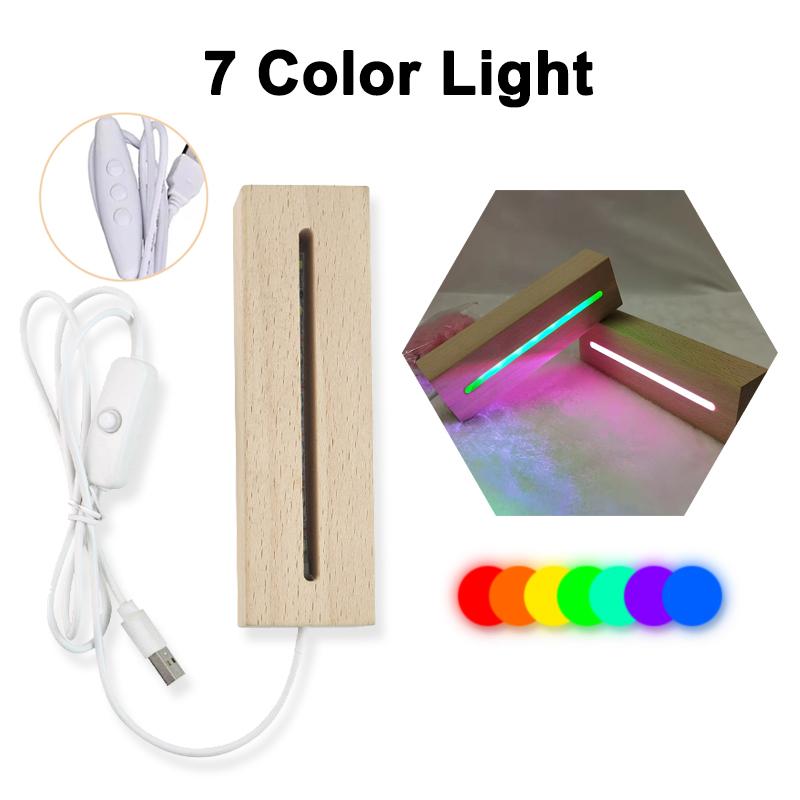 Xiaomi Rectangle Solid Beech Wooden LED Base For Resin Letter Lamp Acrylic Glass Resin Art Wood Light Display Base Led Stand Dropship