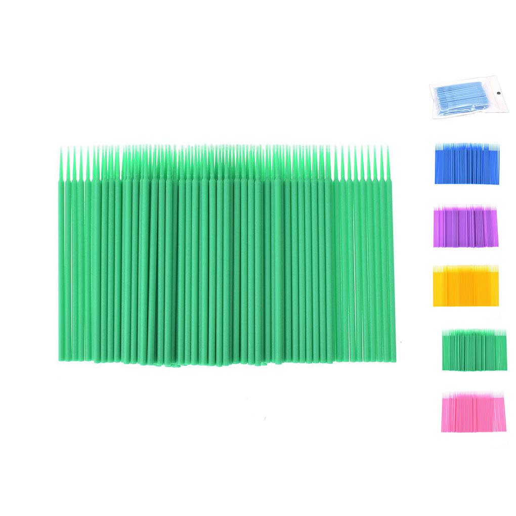 100pcs Double Head Disposable Swab Fiber Buds Plastic Sticks Eyebrow Eyelash Make Up Tools
