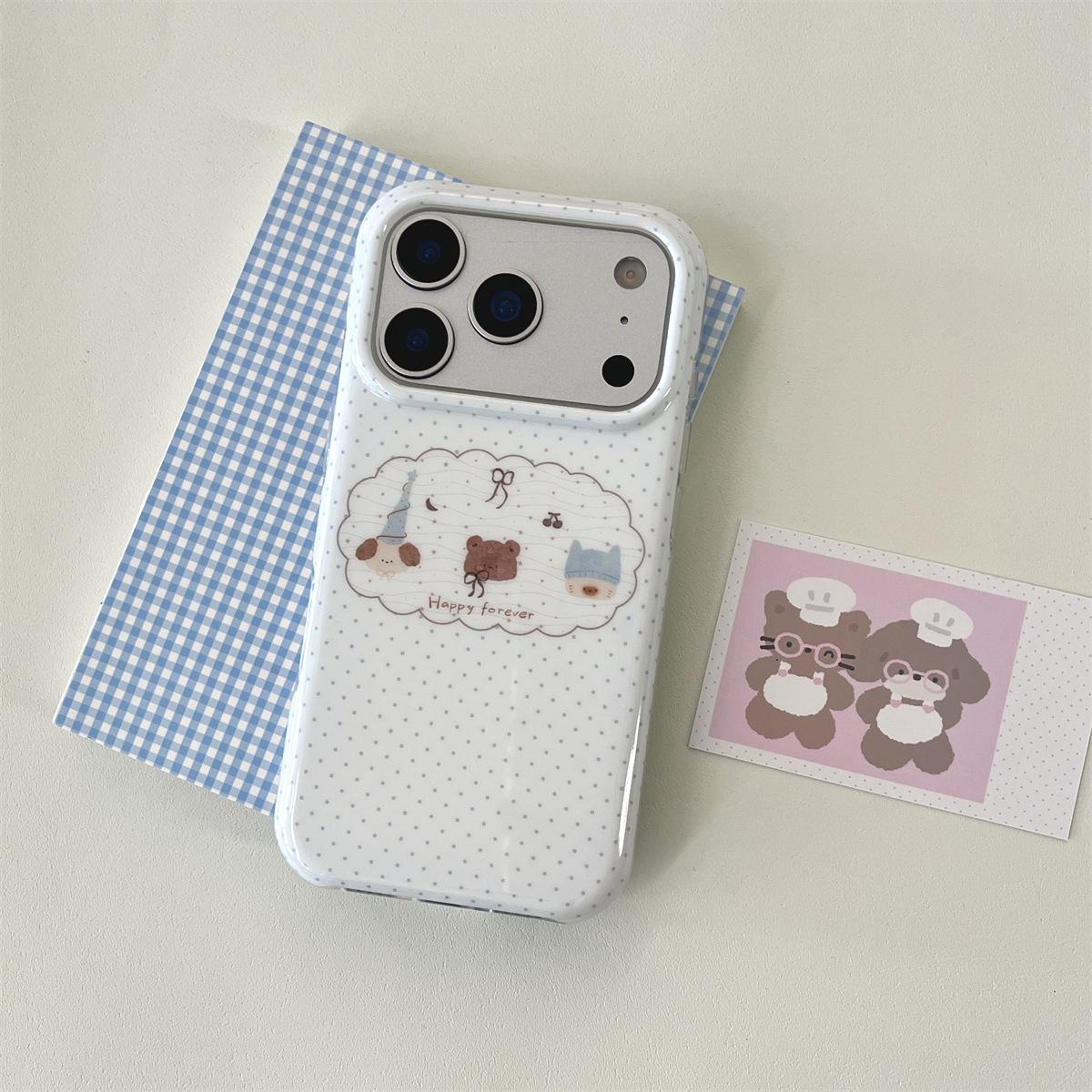 

Polka Dot Cartoon Animal Anti-Fall Phone Case for iPhone 14/13/12/11 PROMAX iPhone 15 Pro