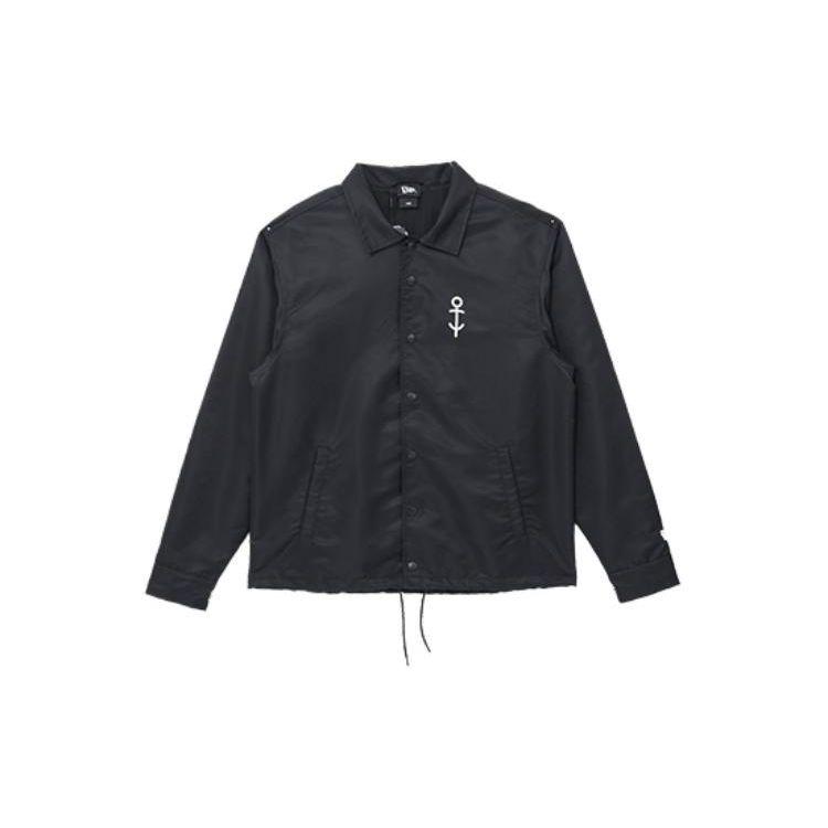 New Era SS22 Solid Color Polo Collar Single Breasted Long Sleeve Cartoon Print Jacket Unisex jackets Black 13049482