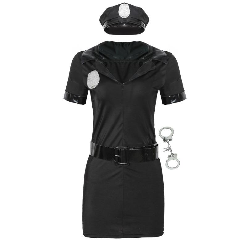 M-2XL Plus Size, Ladies Cosplay Stage Performance Female Police Uniform Instructor Uniform, Halloween Costume