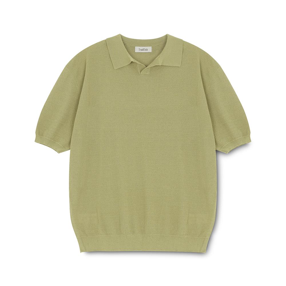TRADCLUB [2Pack] Cool Summer Open Collar Short Sleeve Knit (5 Colors) (Type B)