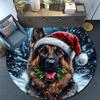 German Shepherd Round Area Rug,Carpet Rug for Living Room Bedroom Sofa Playroom Decor,Non-slip Floor Mat