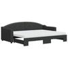 2 in 1 Pull Out Daybed with Mattresses Black 80 x 200 cm Fabric