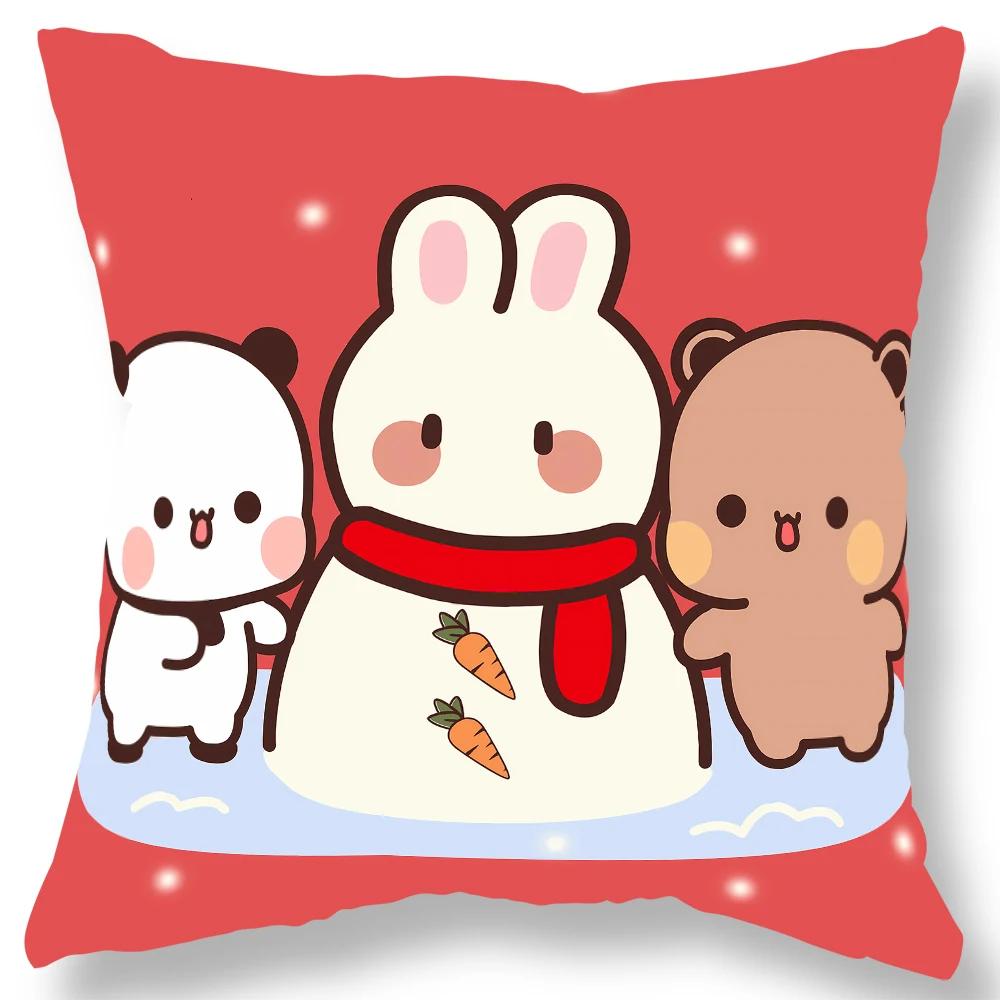 Niedlicher Bären-Print Kissenbezug Geschenk Kawaii Cartoon Animation Wohnzimmer Sofa Kissenbezug Zuhause Schlafzimmer Raum Dekoration