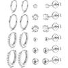 MILACOLATO S925 Sterling Silver Stud Earrings for Women Men Hypoallergenic 18K Gold Plated Cubic Zirconia Earrings Studs Brilliant Simulated Diamond
