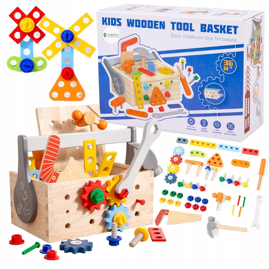 [PACZB] Wooden DIY box + tools and screws Z3111