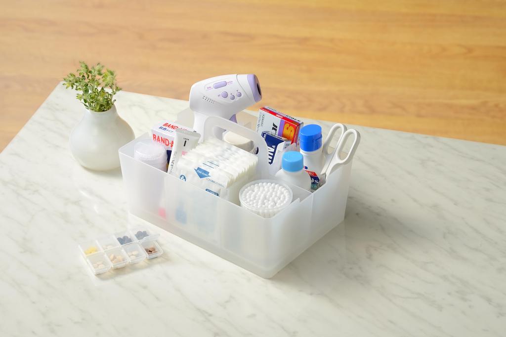 JEJ Astage Storage Desk Desk Made in 26cm Wide x Deep x High Box, Tote, Organizer, Stackable, Japan, Clear, 18.8cm 14.5cm