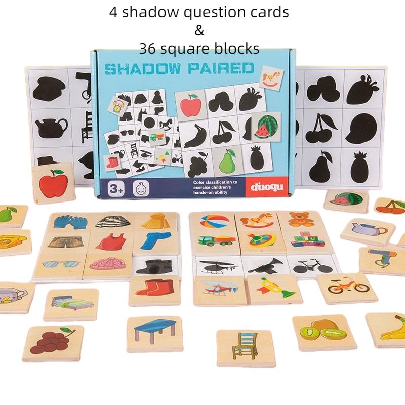 

Shadow Early Education Matching Puzzle Game Wooden Patchboard Kindergarten Toys синий