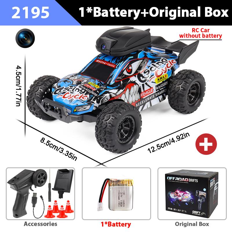 1:32 Mini RC Car With Camera 20Km/h Remote Control Off-Road High Speed Racing Drift Children Electric Toy Crawler for Kids Gift