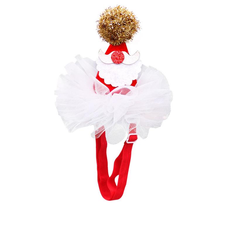 Pet Lace Christmas Hat Headdress Adjustable Drawstring Design Pet Supplies For Christmas Parties
