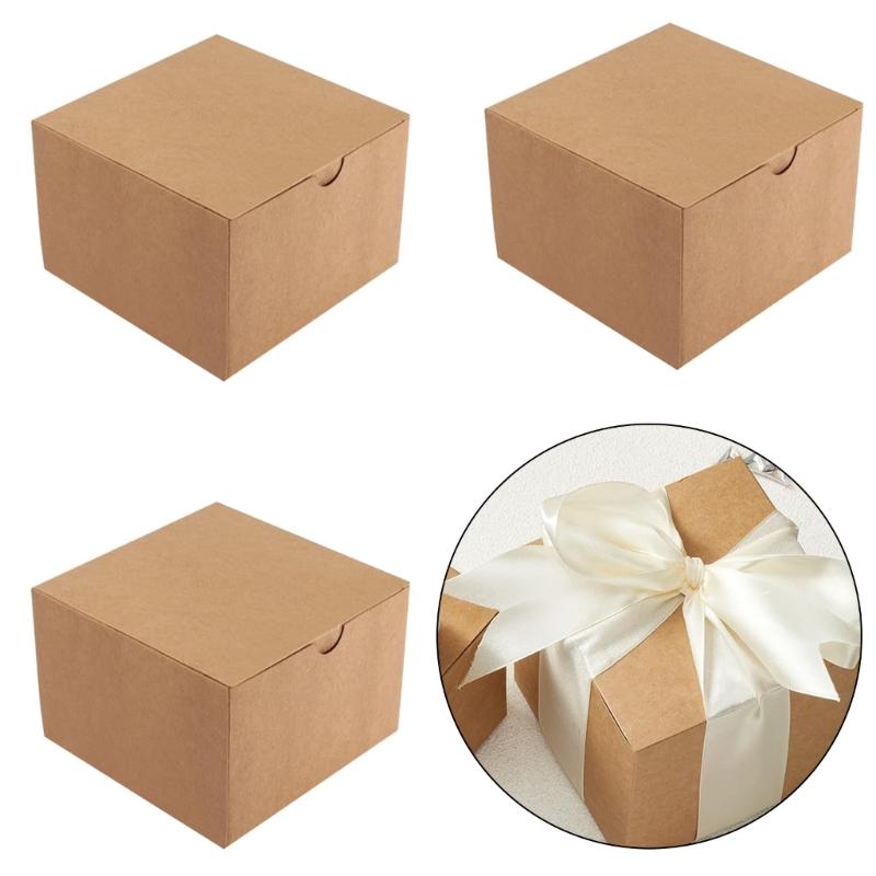 30Pcs Handmade Packaging Box Foldable Paper Gift Boxes Includes Thank You Card Wrapping Popes for Birthday Celebration