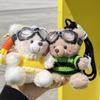 Key Chain Plush Key Ring Bag Pendant Pilot Bear Keychain Lovely   Couple Kids