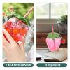 Strawberry Cup Can Insulated Milk Drinking Cups Students Beverage Tea Plastic Party Favors Bottles Water