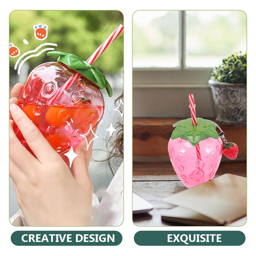 Erdbeerbecher Dose Isolierte Milch Trinkbecher Studenten Getränk Tee Kunststoff Partygeschenke Flaschen Wasser