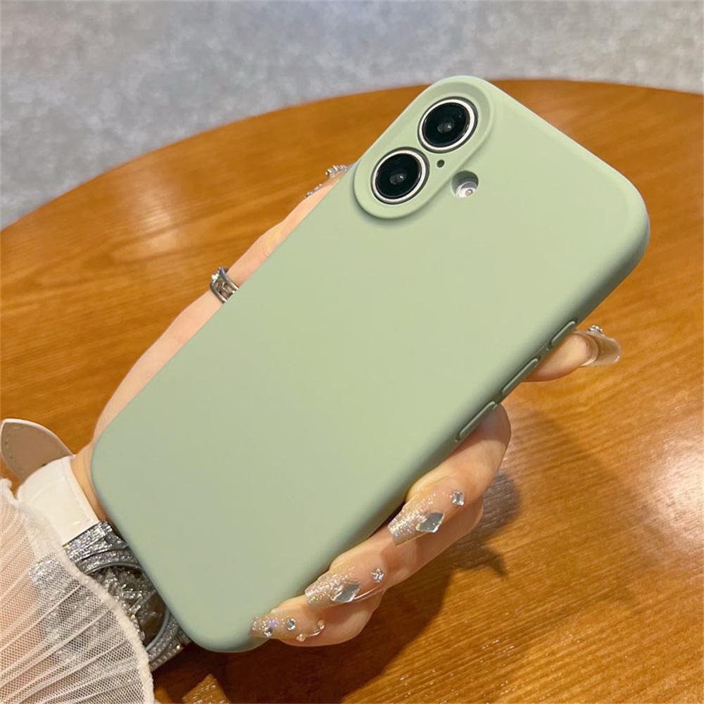 For iPhone 16 Case Precise Cutouts Liquid Silicone+PC Phone Cover with Camera Touch Control Button